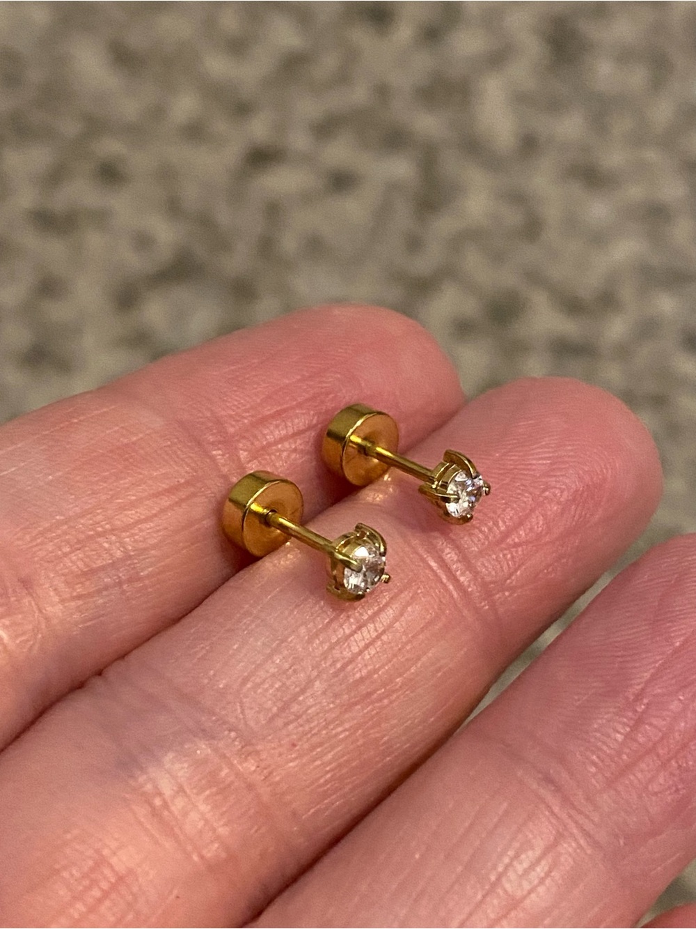 Gold plated Cubic Zirconia Stud Earrings - Classic Women Jewelry